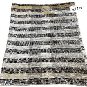 Striped Black and Cream throw